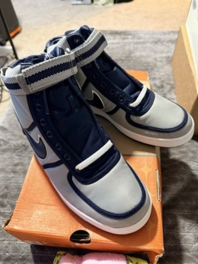 Nwt Nike Vandal High Supreme Georgetown Gray Navy Sneakers 8.5 2003 Authentic
